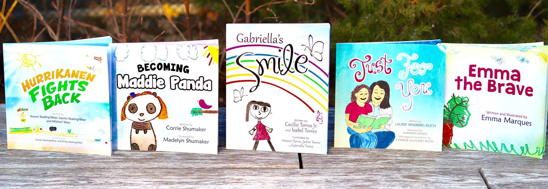 Books That Heal books standing on a wooden table
